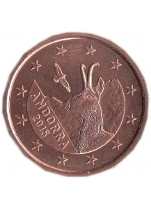 2015 - 5 centesimi ANDORRA camoscio pirenaico e il gipeto Fdc